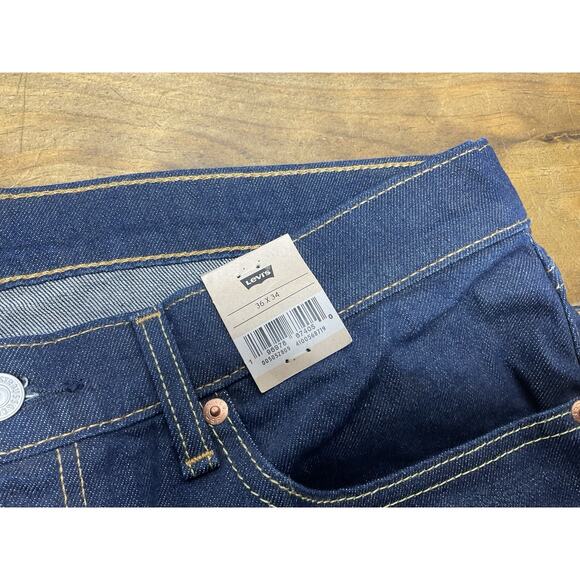 Levi's Men's Classic 505 Regular Fit Jean Straight Leg Dark Blue 36x34 NWT - Picture 4 of 12